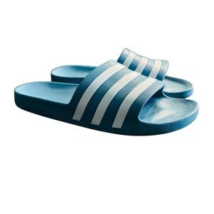 Adidas Adilette Aqua Slides Women’s Size 11 Light Blue White Stripes
